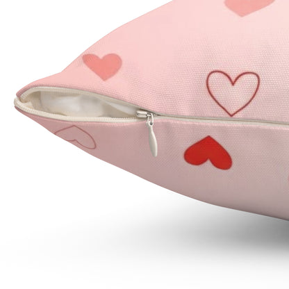 Heart Pattern Decorative Pillow – Pink Valentine Throw Cushion