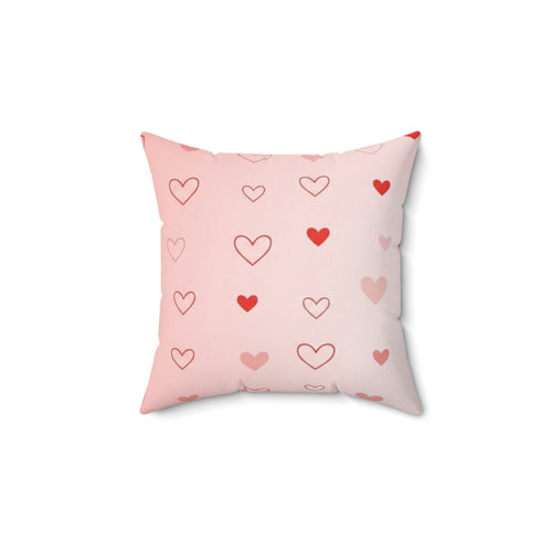 Heart Pattern Decorative Pillow – Pink Valentine Throw Cushion