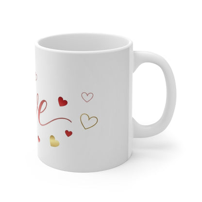 Love You Mug — Romantic Heart Script Ceramic Coffee Cup (11 oz)